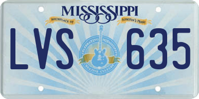 MS license plate LVS635