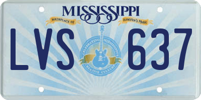 MS license plate LVS637