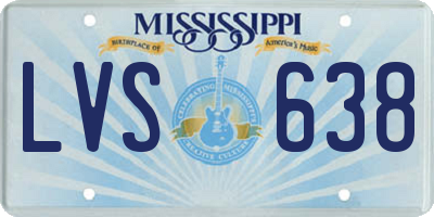 MS license plate LVS638
