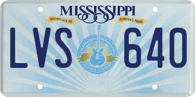 MS license plate LVS640