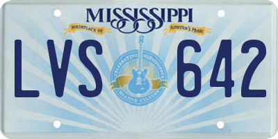 MS license plate LVS642