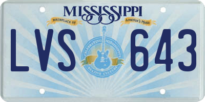 MS license plate LVS643