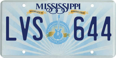MS license plate LVS644