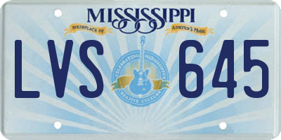 MS license plate LVS645