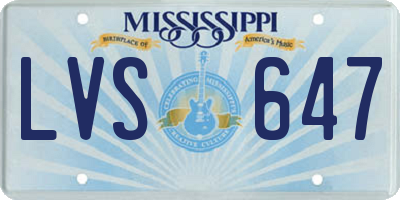 MS license plate LVS647