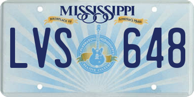 MS license plate LVS648