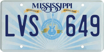 MS license plate LVS649