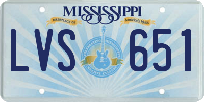 MS license plate LVS651
