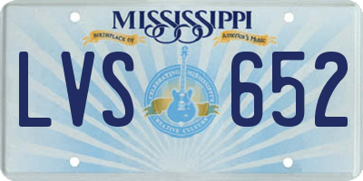 MS license plate LVS652
