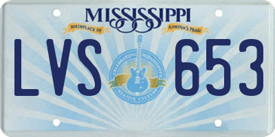 MS license plate LVS653