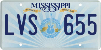 MS license plate LVS655