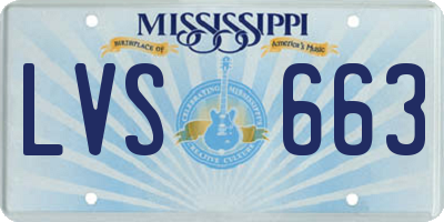 MS license plate LVS663