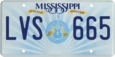 MS license plate LVS665