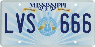 MS license plate LVS666