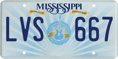 MS license plate LVS667