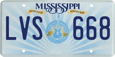 MS license plate LVS668