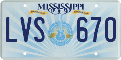 MS license plate LVS670