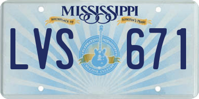 MS license plate LVS671