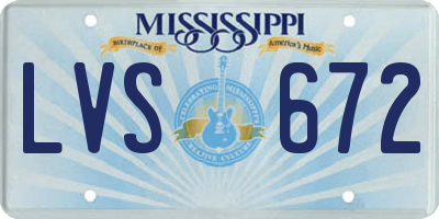 MS license plate LVS672