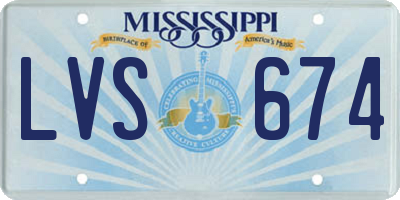 MS license plate LVS674