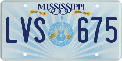 MS license plate LVS675