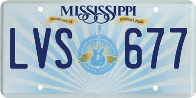 MS license plate LVS677