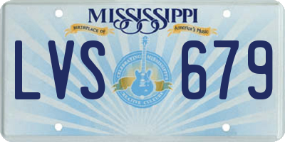MS license plate LVS679
