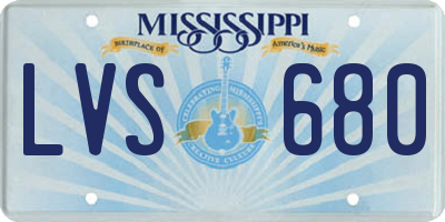 MS license plate LVS680