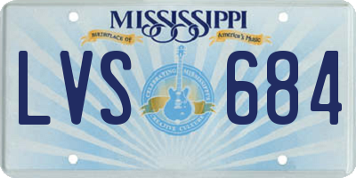 MS license plate LVS684