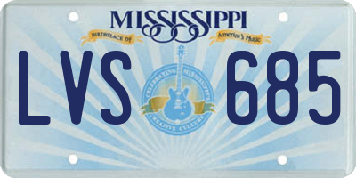 MS license plate LVS685