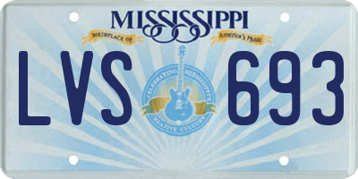 MS license plate LVS693