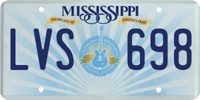 MS license plate LVS698