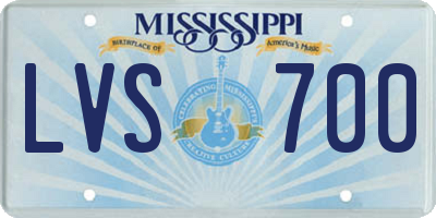 MS license plate LVS700