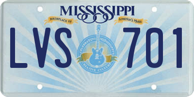 MS license plate LVS701