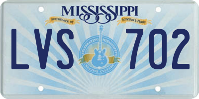 MS license plate LVS702