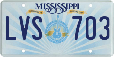 MS license plate LVS703