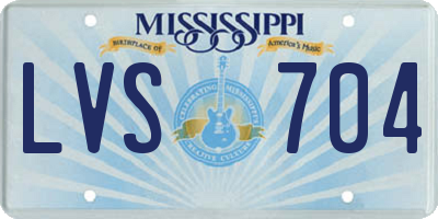 MS license plate LVS704