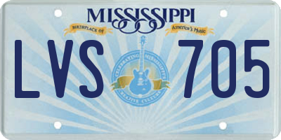 MS license plate LVS705