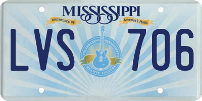 MS license plate LVS706