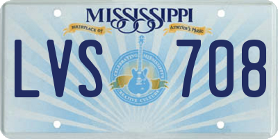 MS license plate LVS708