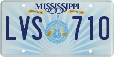 MS license plate LVS710