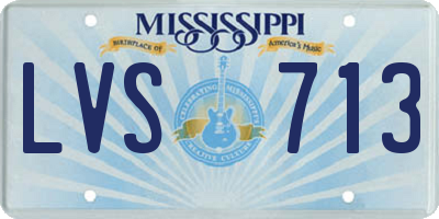 MS license plate LVS713