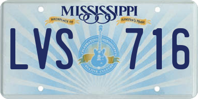 MS license plate LVS716