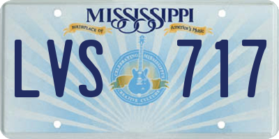 MS license plate LVS717