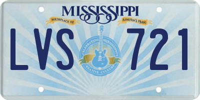 MS license plate LVS721