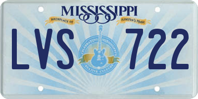 MS license plate LVS722