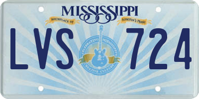 MS license plate LVS724