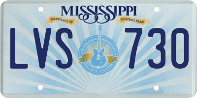 MS license plate LVS730
