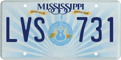 MS license plate LVS731