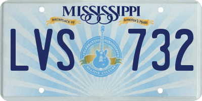 MS license plate LVS732